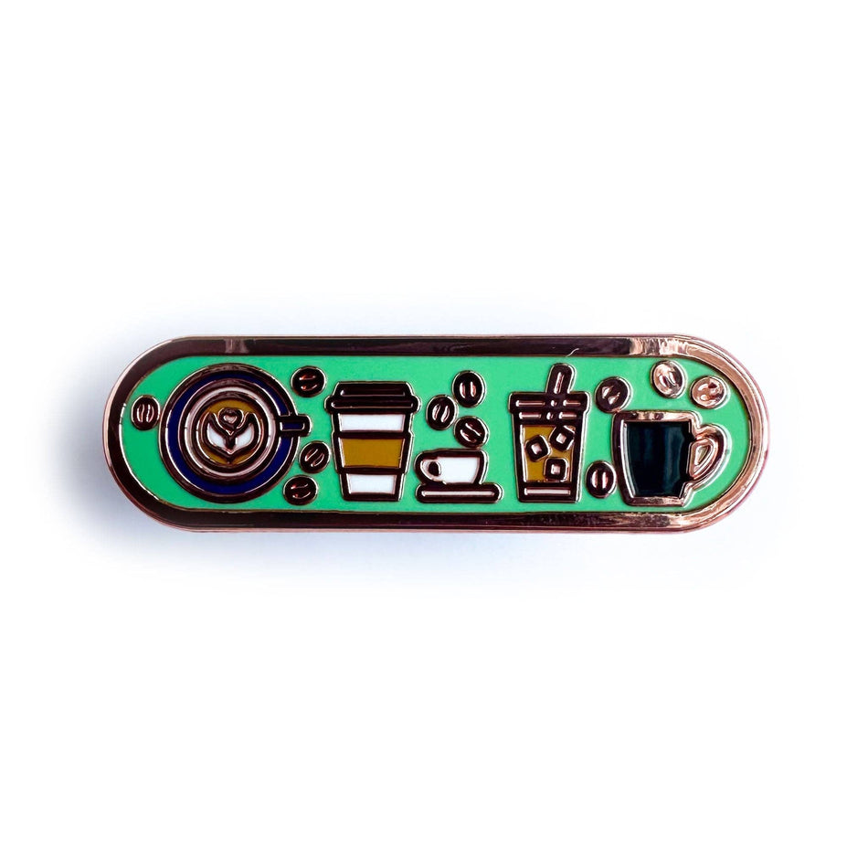 Coffee Personality Plaque Enamel Pin