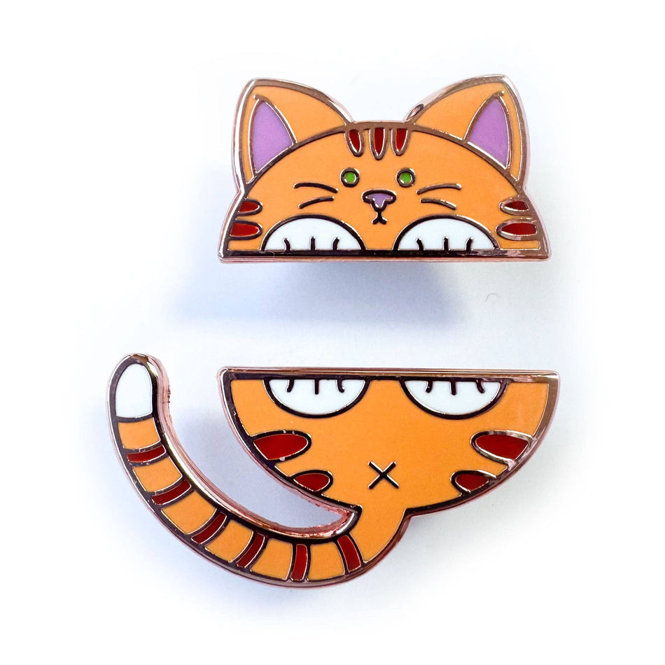 Orange Cat Pride Pal Enamel Pin Set