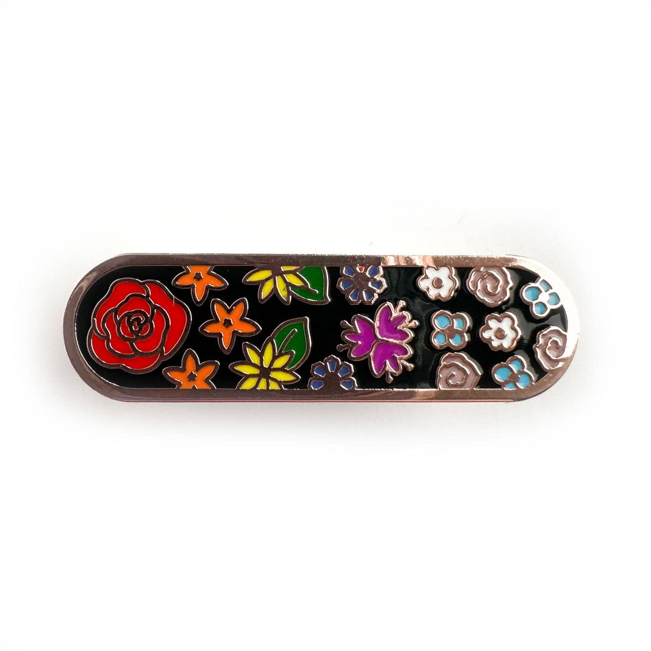 Subtle Floral Pride Plaque Enamel Pin
