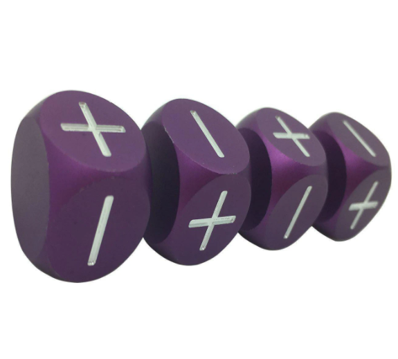Aluminum Fate Dice (4 set - Purple)