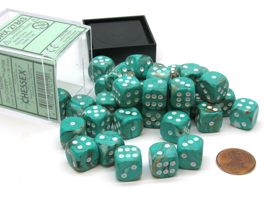 Chessex 12mm d6 Marble Styles (36 dice)