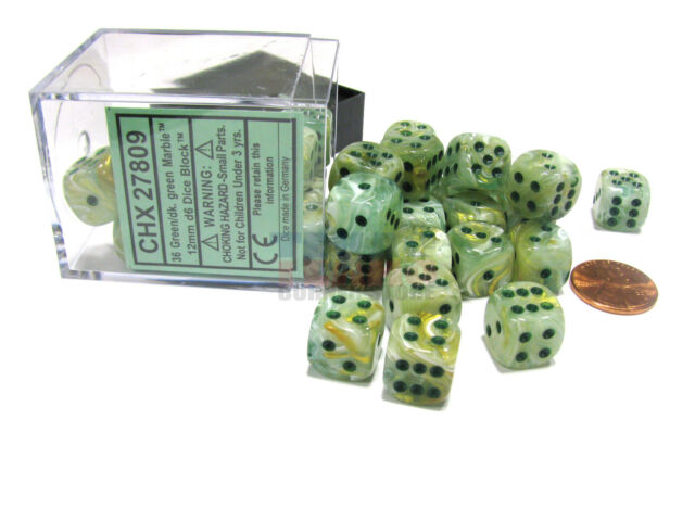 Chessex 12mm d6 Marble Styles (36 dice)