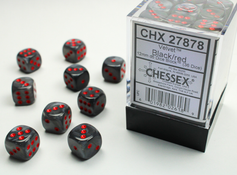 Chessex 12mm Velvet Styles (36 dice)