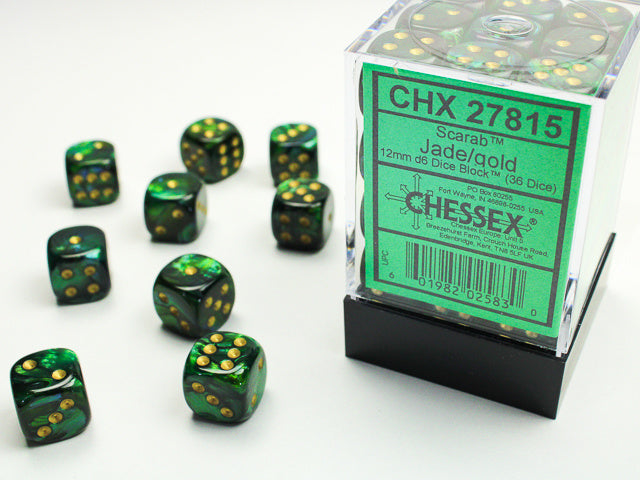 Chessex 12mm d6 Scarab Styles (36 dice)