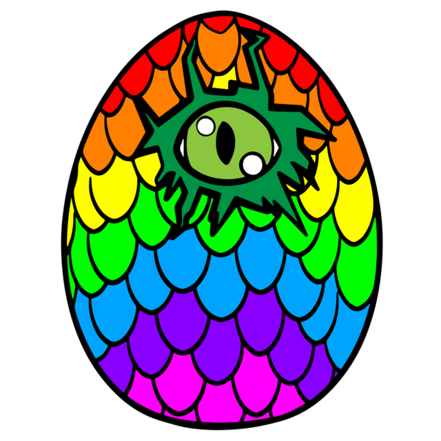 Dragon Egg Pin - Rainbow