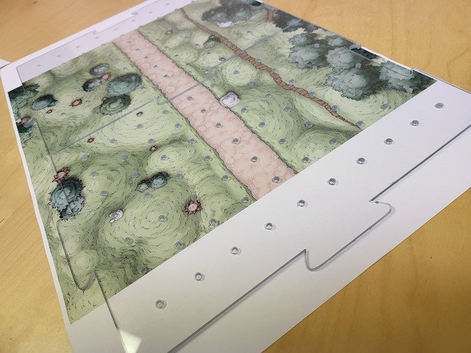 Gaming Paper: Clear Dry Erase Tiles (1" Grid Pattern)