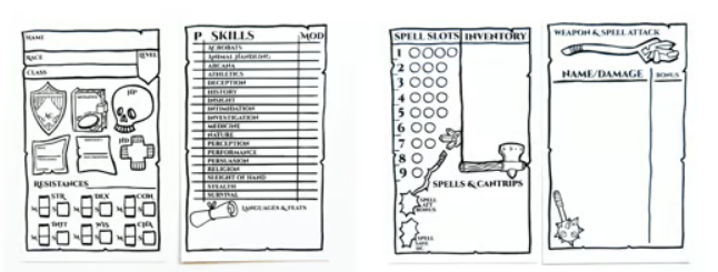 Loreweaver: Mini Character Sheet