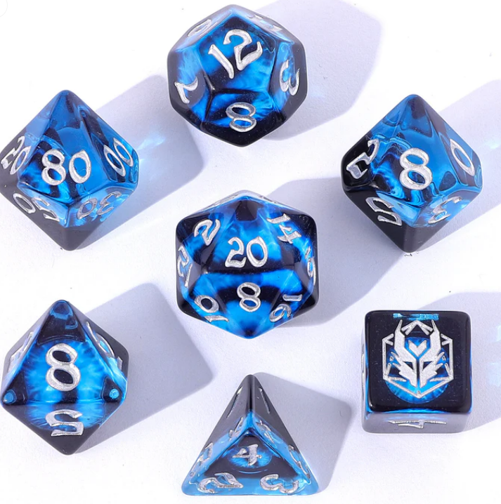 Hymgho: Wyrmforged Rollers Rounded Edge Resin Dragon's Eye Dice Set