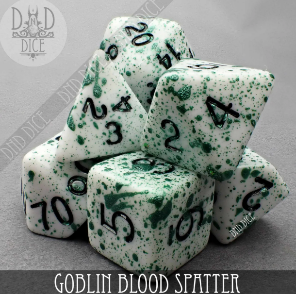 DND DICE - Goblin Blood Splatter
