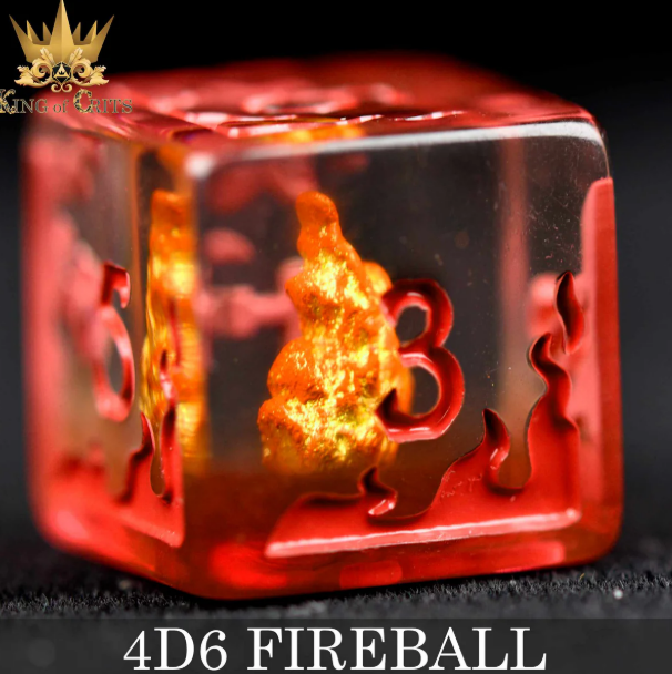 DND DICE - Fireball 4d6 Set