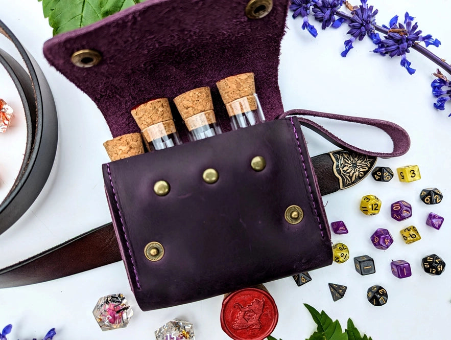 Genuine Leather Pouches D&D Dice Cosplay – Small