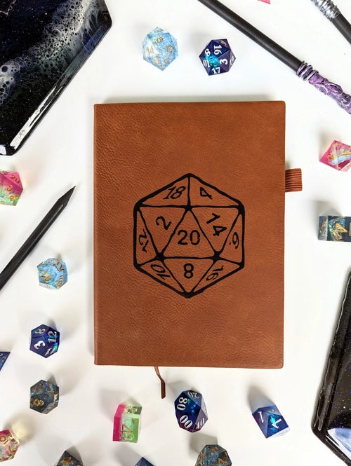 D20 Vegan Leather Mini Dot Journal
