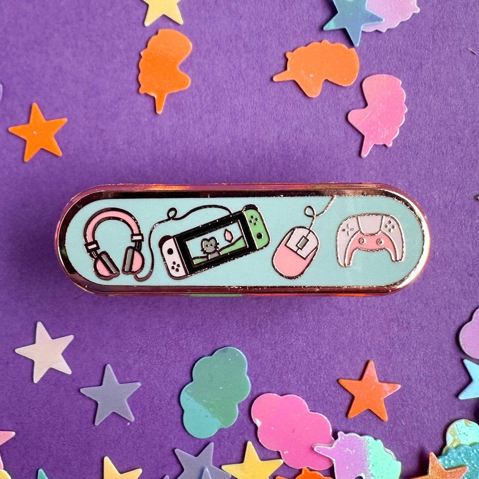 Gamer Personality Plaque Enamel Pin