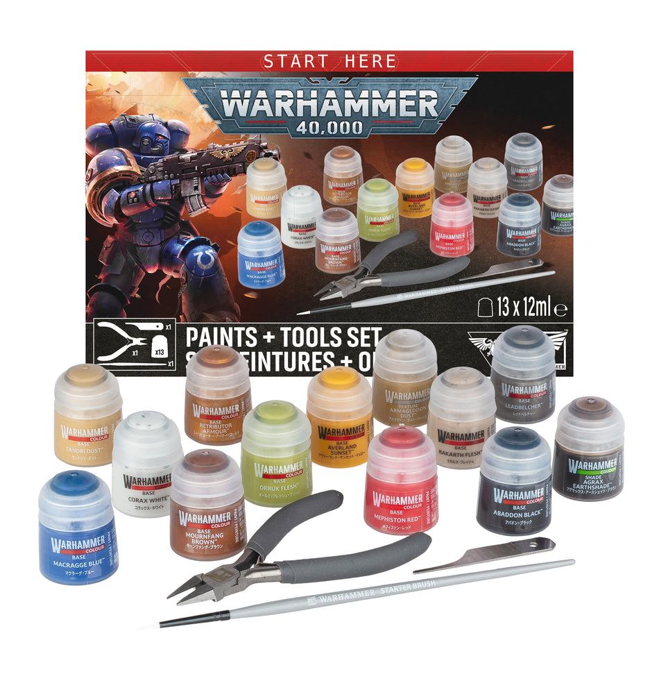 40K: Paints + Tools Set