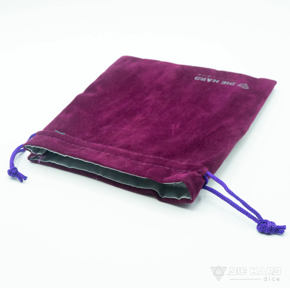 Die Hard Dice: Medium Satin Lined Velvet Bag (various)